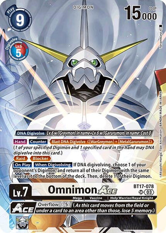 Omnimon ACE (Omnimon Binder Set) (BT17-078 SR) (Secret Crisis)