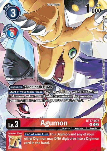 Agumon (Omnimon Binder Set) (BT17-007 R) (Secret Crisis)