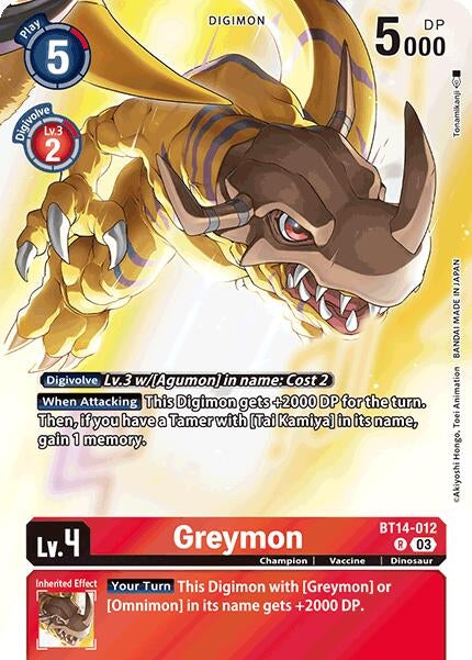 Greymon (Omnimon Binder Set) (BT14-012 R) (Blast Ace)