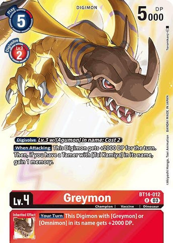 Greymon (Omnimon Binder Set) (BT14-012 R) (Blast Ace)