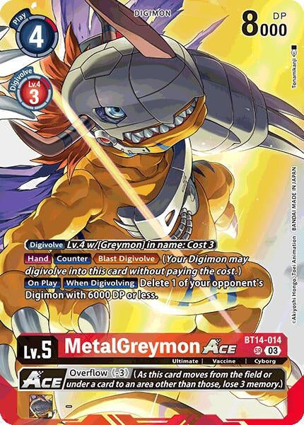 MetalGreymon ACE (Omnimon Binder Set) (BT14-014 SR) (Blast Ace)