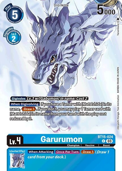 Garurumon (Omnimon Binder Set) (BT15-024 C) (Exceed Apocalypse)