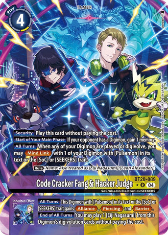 Code Cracker Fang & Hacker Judge [BT20-089] (Alternate Art) [Release Special Booster 2.0]
