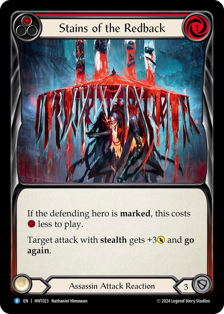 Image for Stains of the Redback (Red) (HNT023) (The Hunted) - Flesh and Blood TCG