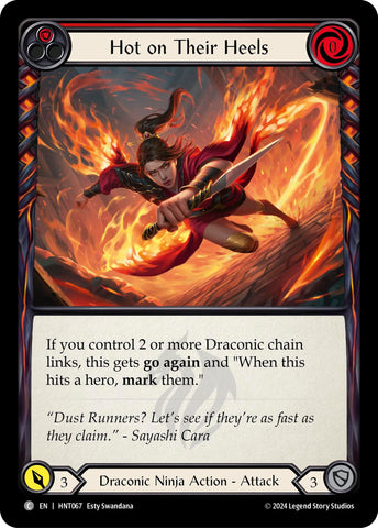 Image for Hot on Their Heels (Red) (HNT067) (The Hunted) - Flesh and Blood TCG