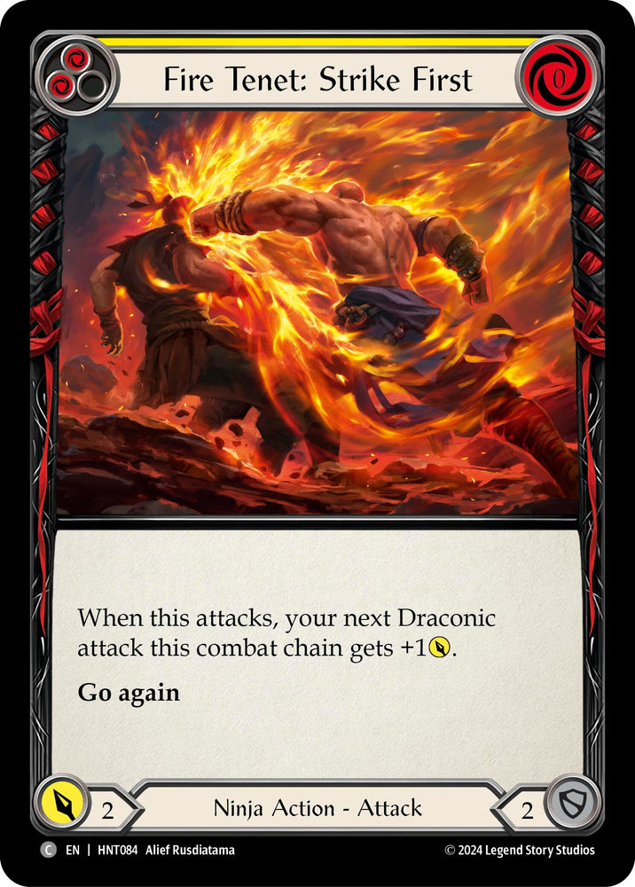 Image for Fire Tenet: Strike First (Yellow) (HNT084) (The Hunted) - Flesh and Blood TCG