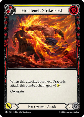 Image for Fire Tenet: Strike First (Yellow) (HNT084) (The Hunted) - Flesh and Blood TCG