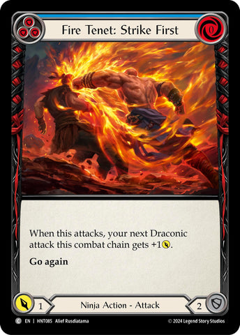 Image for Fire Tenet: Strike First (Blue) (HNT085) (The Hunted) - Flesh and Blood TCG