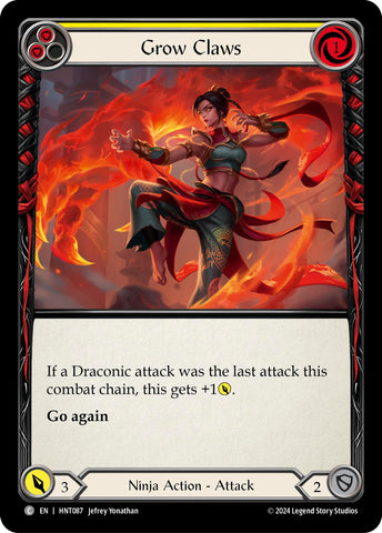 Image for Grow Claws (Yellow) (HNT087) (The Hunted) - Flesh and Blood TCG