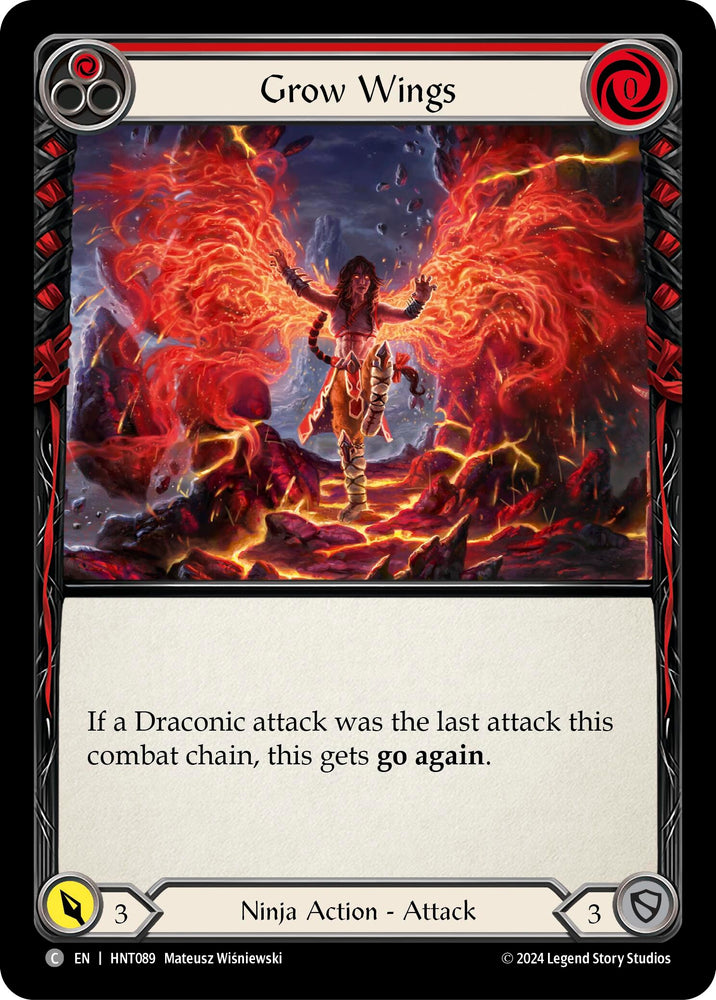 Image for Grow Wings (Red) (HNT089) (The Hunted) - Flesh and Blood TCG