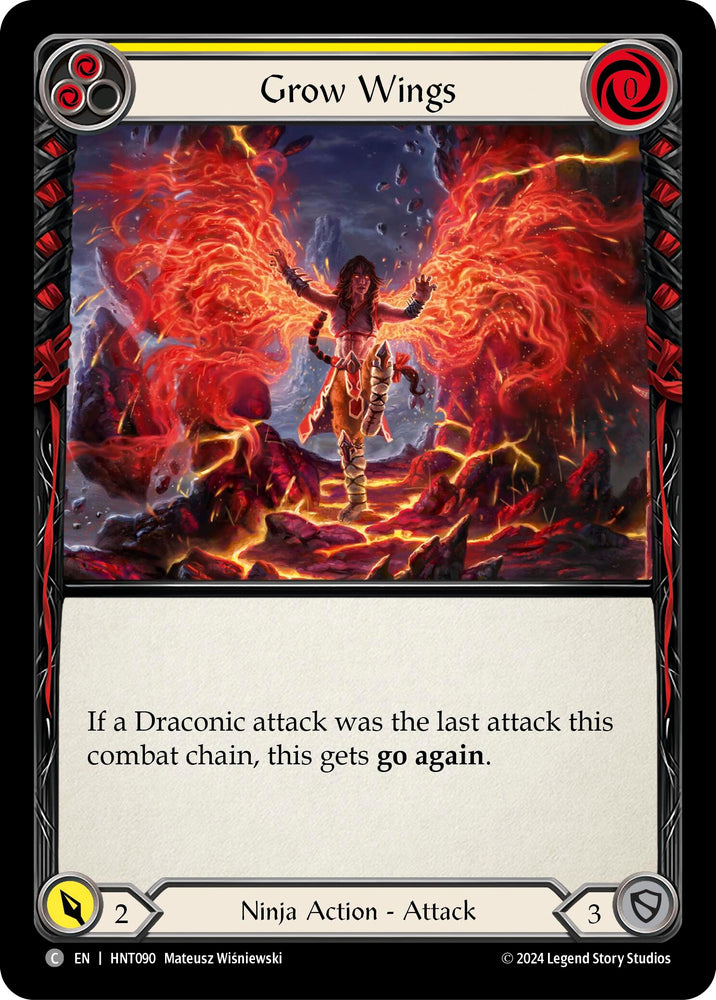 Image for Grow Wings (Yellow) (HNT090) (The Hunted) - Flesh and Blood TCG