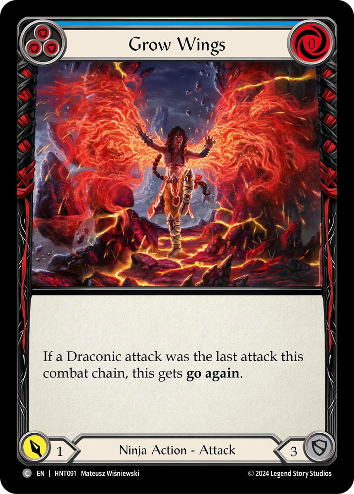 Image for Grow Wings (Blue) (HNT091) (The Hunted) - Flesh and Blood TCG