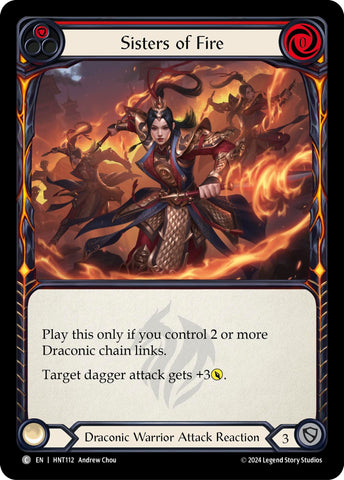 Image for Sisters of Fire (Red) (HNT112) (The Hunted) - Flesh and Blood TCG