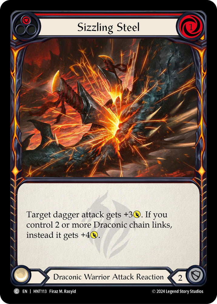 Image for Sizzling Steel (Red) (HNT113) (The Hunted) - Flesh and Blood TCG
