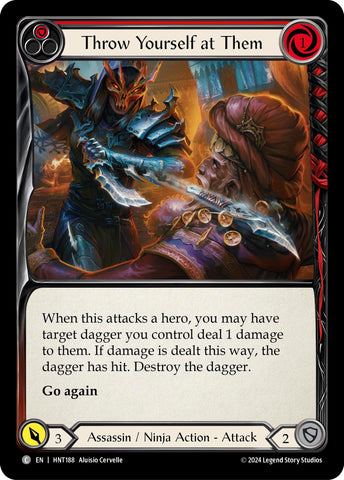 Image for Throw Yourself at Them (Red) (HNT188) (The Hunted) - Flesh and Blood TCG