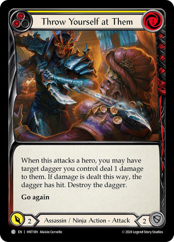 Image for Throw Yourself at Them (Yellow) (HNT189) (The Hunted) - Flesh and Blood TCG
