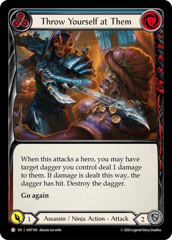 Image for Throw Yourself at Them (Blue) (HNT190) (The Hunted) - Flesh and Blood TCG