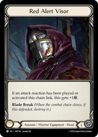 Image for Red Alert Visor (HNT192) (The Hunted) - Flesh and Blood TCG