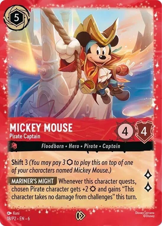 Mickey Mouse - Pirate Captain (18) [Disney Lorcana Promo Cards]