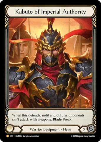 Image for Kabuto of Imperial Authority (Extended Art) (HNT115) (The Hunted) - Flesh and Blood TCG