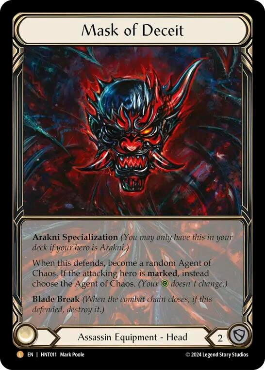 Image for Mask of Deceit (Extended Art) (HNT011) (The Hunted) - Flesh and Blood TCG