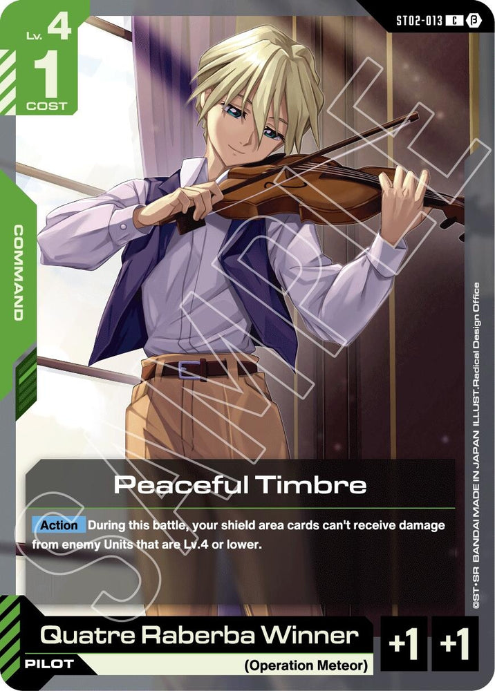 Image for Peaceful Timbre (ST02-013) [Edition Beta] - Gundam Card Game