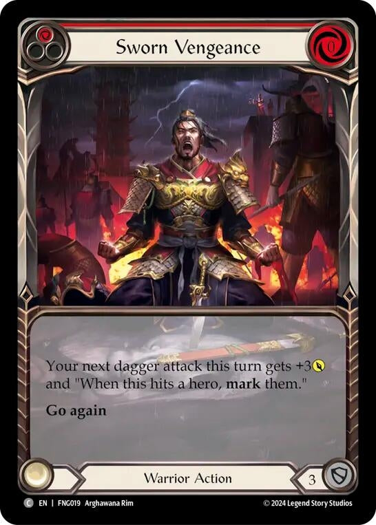 Image for Sworn Vengeance (Red) (Extended Art) (FNG019) (Blitz Deck: The Hunted - Fang) - Flesh and Blood TCG