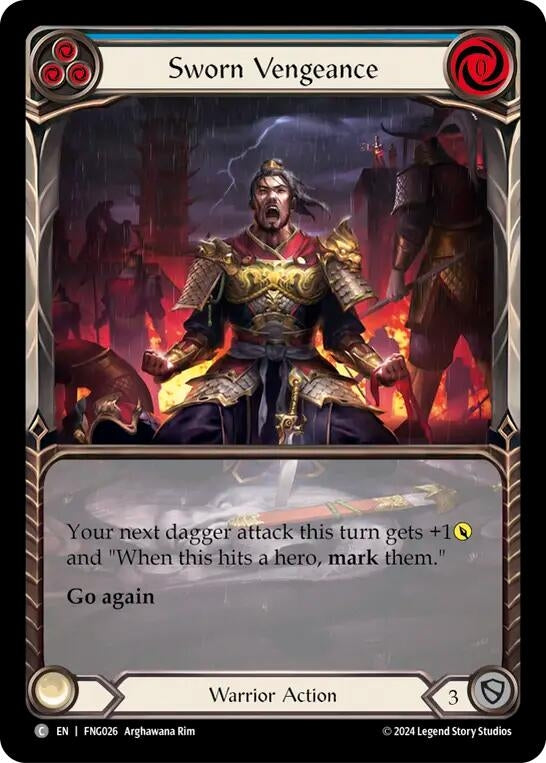 Image for Sworn Vengeance (Blue) (Extended Art) (FNG026) (Blitz Deck: The Hunted - Fang) - Flesh and Blood TCG