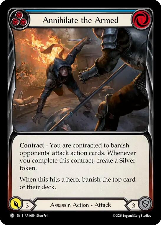 Image for Annihilate the Armed (Blue) (ARK019) (Blitz Deck: The Hunted - Arakni) - Flesh and Blood TCG
