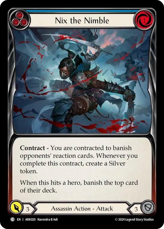 Image for Nix the Nimble (Blue) (ARK020) (Blitz Deck: The Hunted - Arakni) - Flesh and Blood TCG