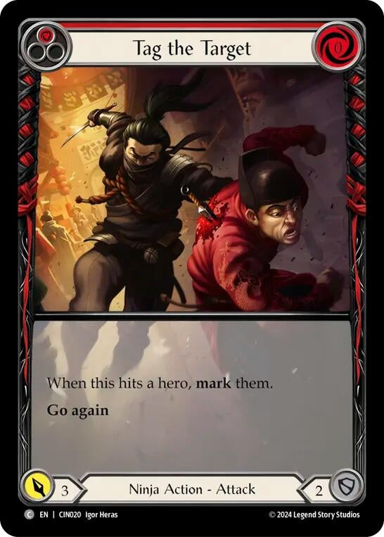 Image for Tag the Target (Red) (Extended Art) (CIN020) (Blitz Deck: The Hunted - Cindra) - Flesh and Blood TCG