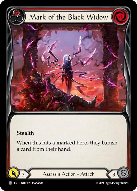 Image for Mark of the Black Widow (Red) (WOD009) (Blitz Deck: The Hunted - Arakni, Web of Deceit) - Flesh and Blood TCG