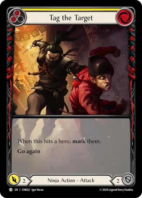 Image for Tag the Target (Yellow) (Extended Art) (CIN022) (Blitz Deck: The Hunted - Cindra) - Flesh and Blood TCG