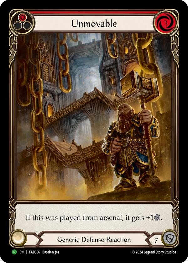 Unmovable (Red) (Extended Art) [FAB306] (Promo) Rainbow Foil