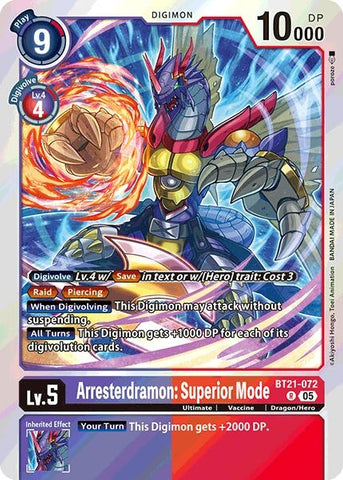 Arresterdramon: Superior Mode (BT21-072 R) [World Convergence]