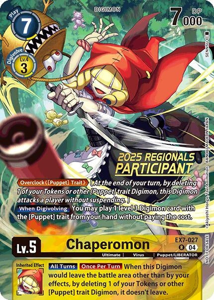 Chaperomon (2025 Regionals Participant) (EX7-027 R) (Digimon LIBERATOR)