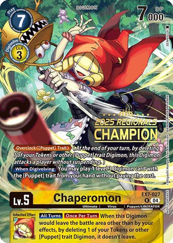 Chaperomon (2025 Regionals Champion) (EX7-027 R) (Digimon LIBERATOR)