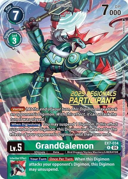 GrandGalemon (2025 Regionals Participant) (EX7-034 R) (Digimon LIBERATOR)