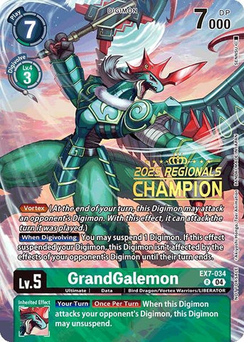 GrandGalemon (2025 Regionals Champion) (EX7-034 R) (Digimon LIBERATOR)