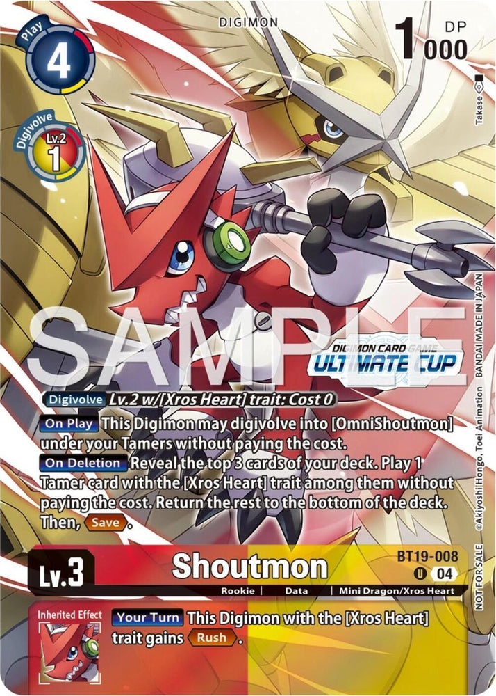 Shoutmon (Ultimate Cup 25-26 Season 1) (BT19-008 U) [Release Special Booster 2.5]