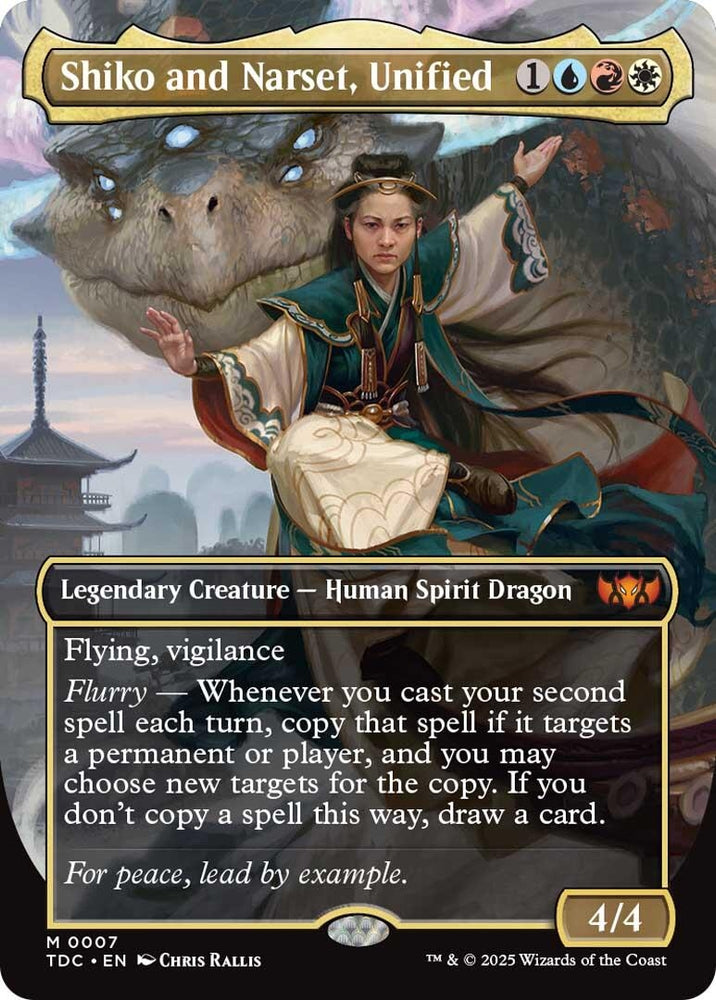Image for Shiko and Narset, Unified (Borderless) (7) (Commander: Tarkir: Dragonstorm) - Magic: The Gathering