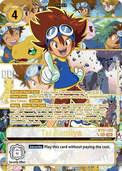Image for Tai Kamiya (Rare Pull) (BT21-102 SEC) (World Convergence) - Digimon Card Game