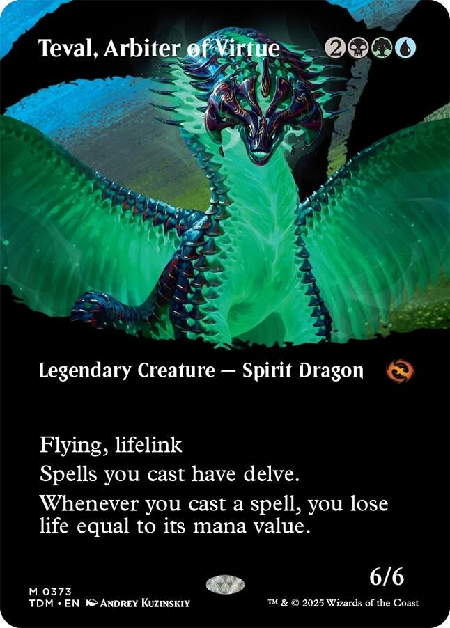 Image for Teval, Arbiter of Virtue (Borderless) (373) (Tarkir: Dragonstorm) - Magic: The Gathering
