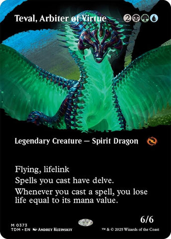 Image for Teval, Arbiter of Virtue (Borderless) (373) (Tarkir: Dragonstorm) - Magic: The Gathering