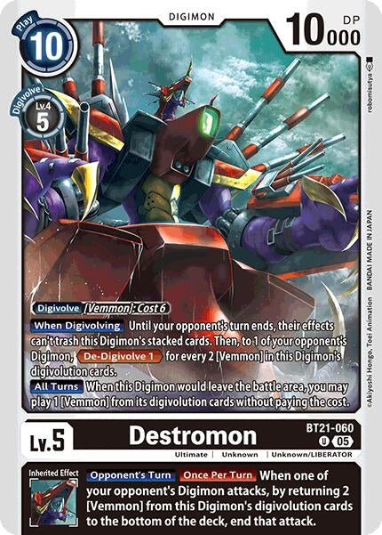 Image for Destromon (BT21-060 U) (World Convergence) - Digimon Card Game