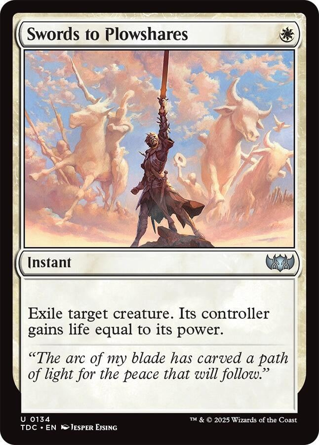 Image for Swords to Plowshares (134) (Commander: Tarkir: Dragonstorm) - Magic: The Gathering
