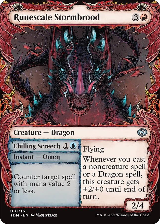 Image for Runescale Stormbrood (Showcase) (316) (Tarkir: Dragonstorm) - Magic: The Gathering