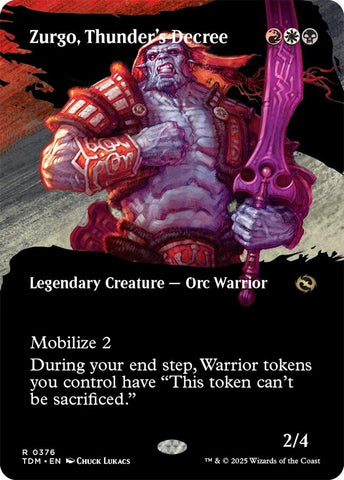 Image for Zurgo, Thunder's Decree (Borderless) (376) (Tarkir: Dragonstorm) - Magic: The Gathering