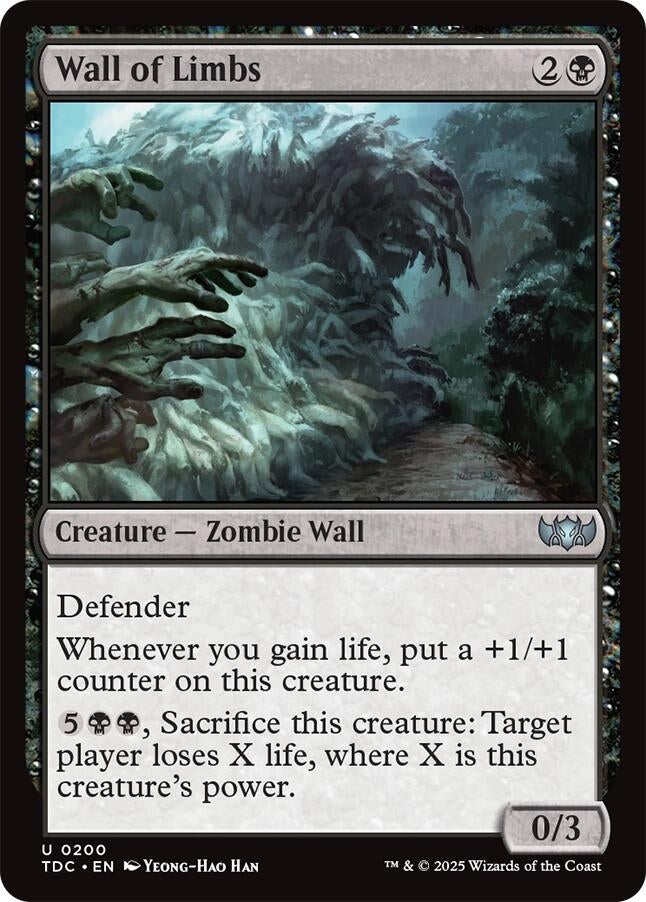 Image for Wall of Limbs (200) (Commander: Tarkir: Dragonstorm) - Magic: The Gathering