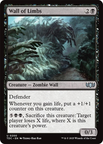 Image for Wall of Limbs (200) (Commander: Tarkir: Dragonstorm) - Magic: The Gathering